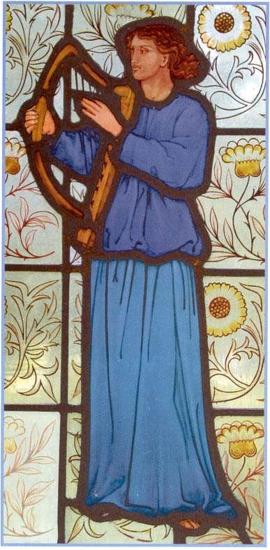 stained glass window attributed to Burne Jones