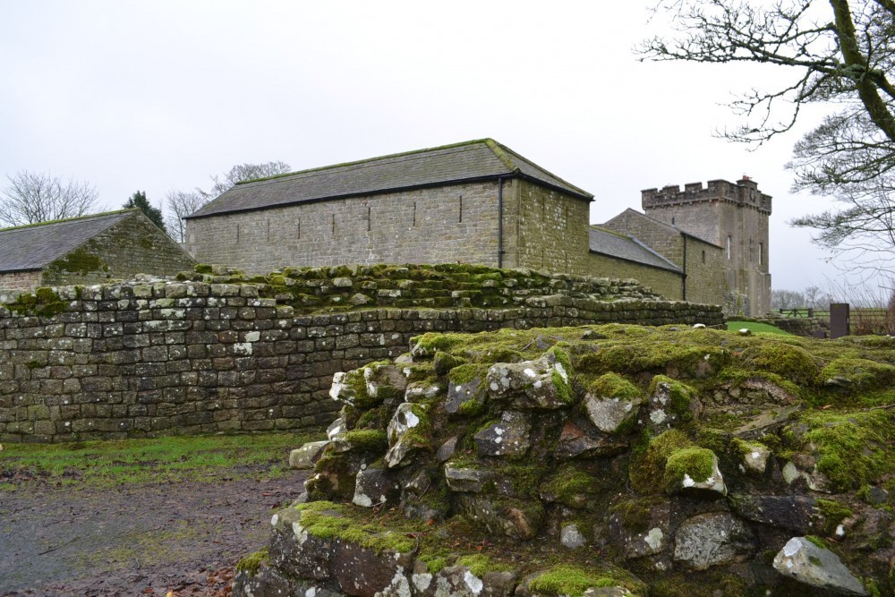 farmbuilding and roman wall remains