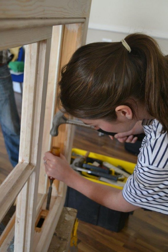 lady using joinery tools
