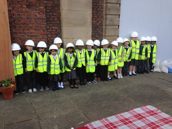 schoolchildren at holy trinity church