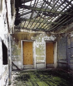 exchange buildings before restoration interior of derelict building