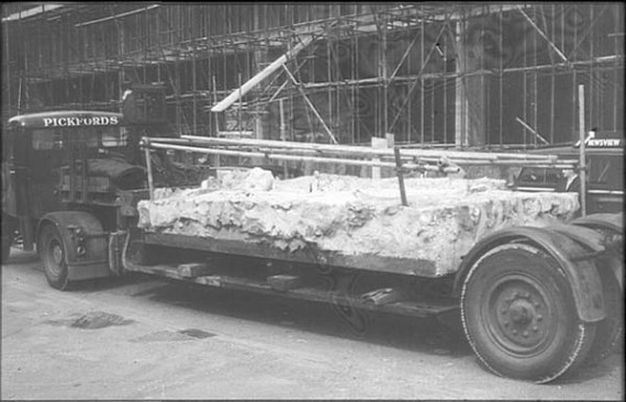 lorry moving a wall in 1966