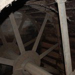 iron spokes of waterwheel