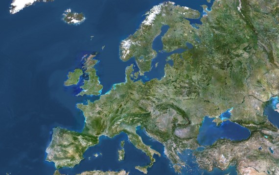 Europe Map Arieal
