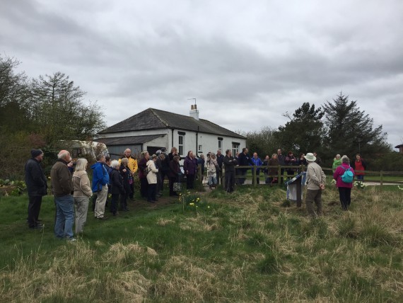 crowd gather for unveiling the panel