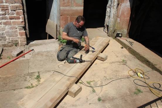 millwright preparing timber