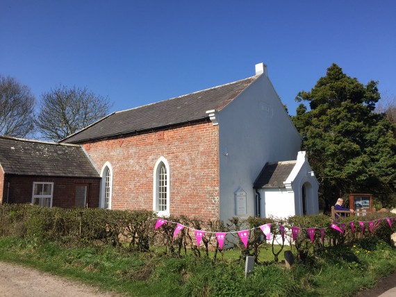 chapel with bunting