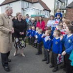 children meeting Royal Visitor at their school